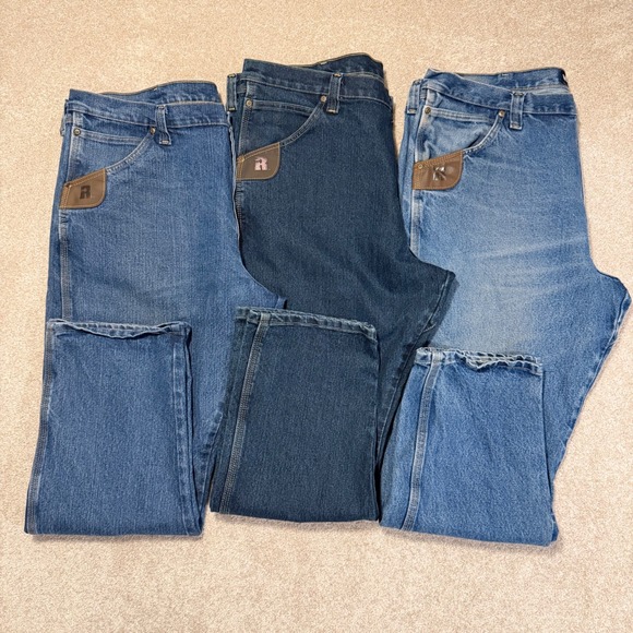 Wrangler Other - Wrangler RIGGS Workwear Jeans‎ Mens 42x30 Blue Bundle 3 Pair Relaxed Fit Denim